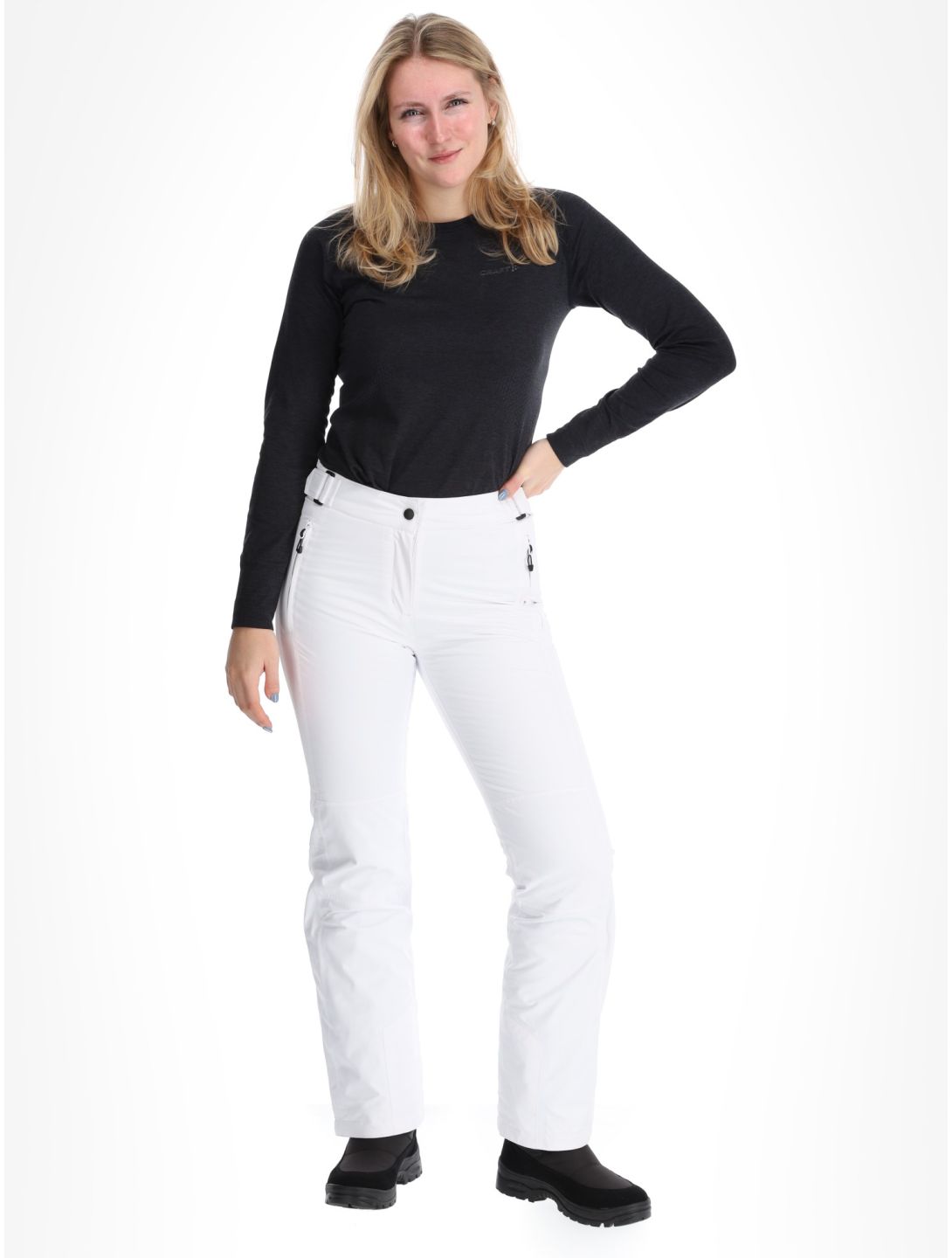 Maier Sports, Vroni Slim 2.0 pantalones de esquí mujeres White blanco 