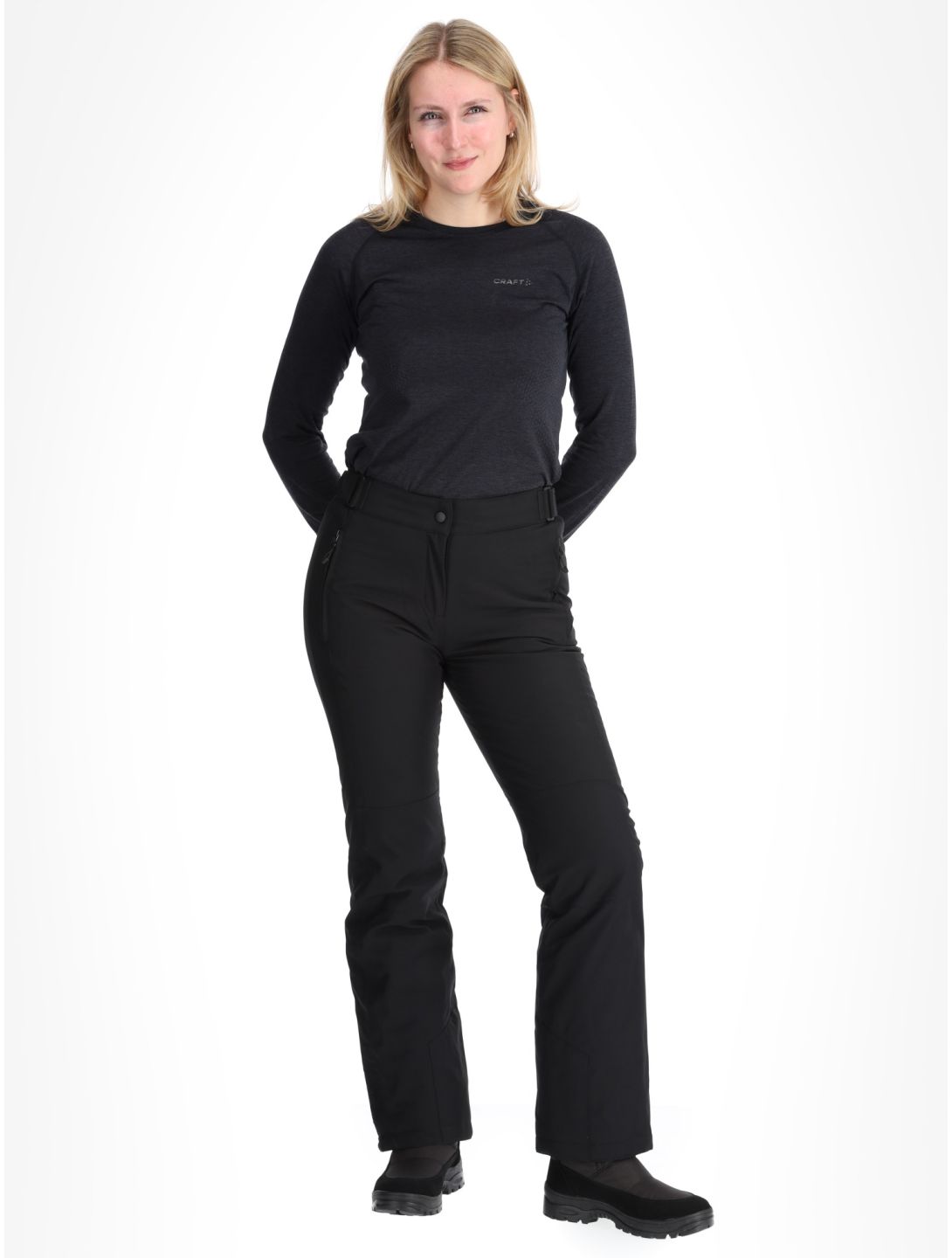 Maier Sports, Vroni Slim 2.0 pantalones de esquí mujeres Black negro 