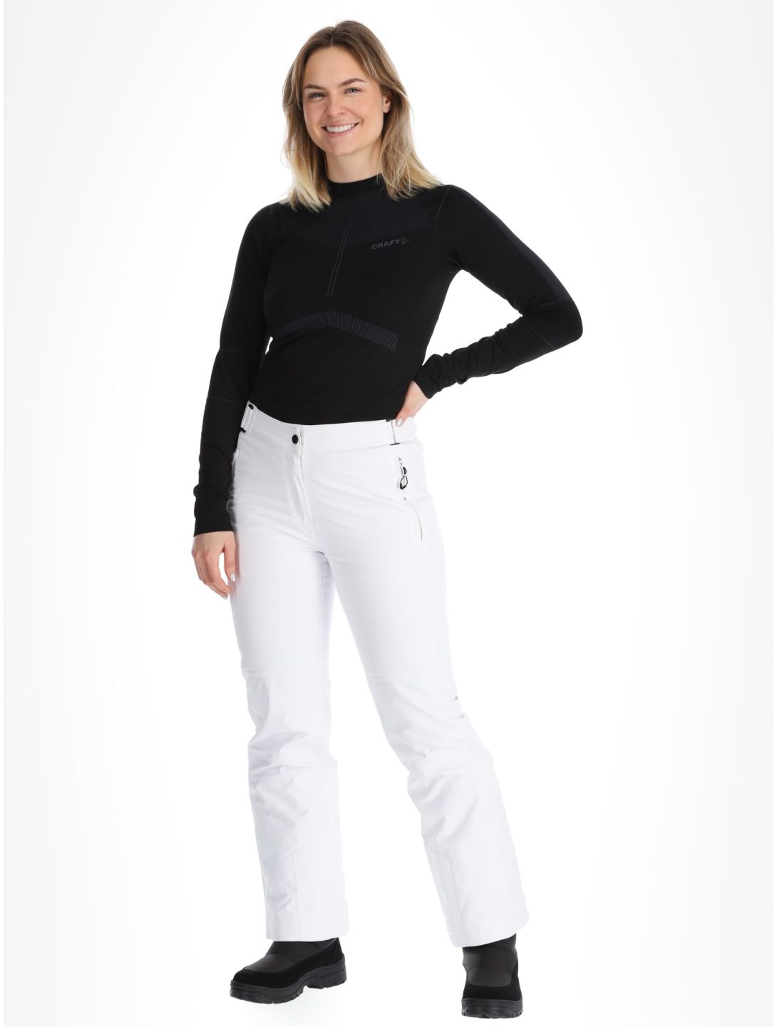 Maier Sports, Vroni Slim 2.0 pantalones de esquí modelo pequeño mujeres White blanco 