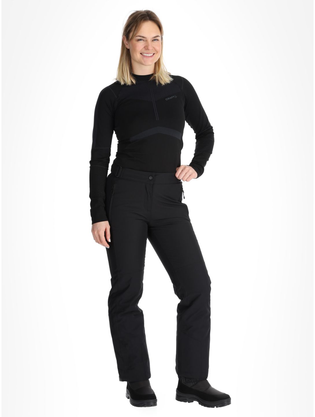 Maier Sports, Vroni Slim 2.0 pantalones de esquí modelo pequeño mujeres Black negro 