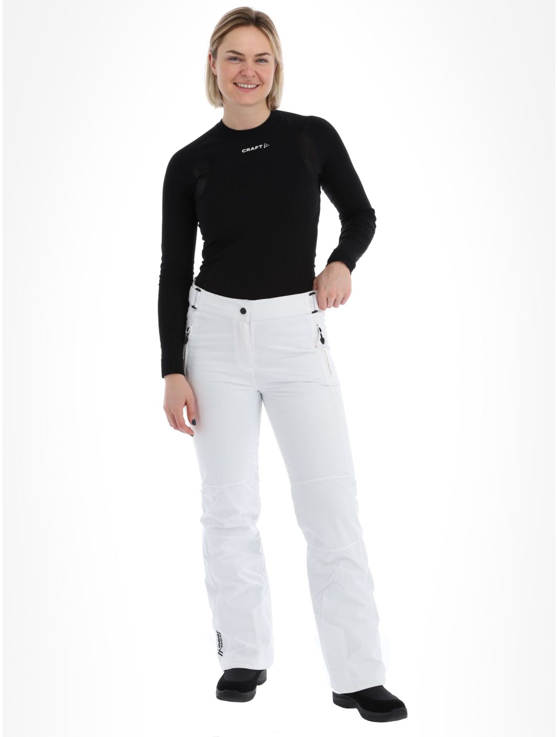 Maier Sports, Vroni slim pantalones de esquí mujeres White blanco 