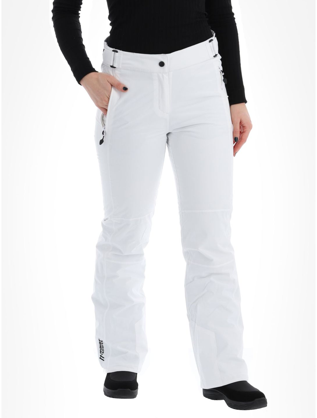 Maier Sports, Vroni slim pantalones de esquí mujeres White blanco 