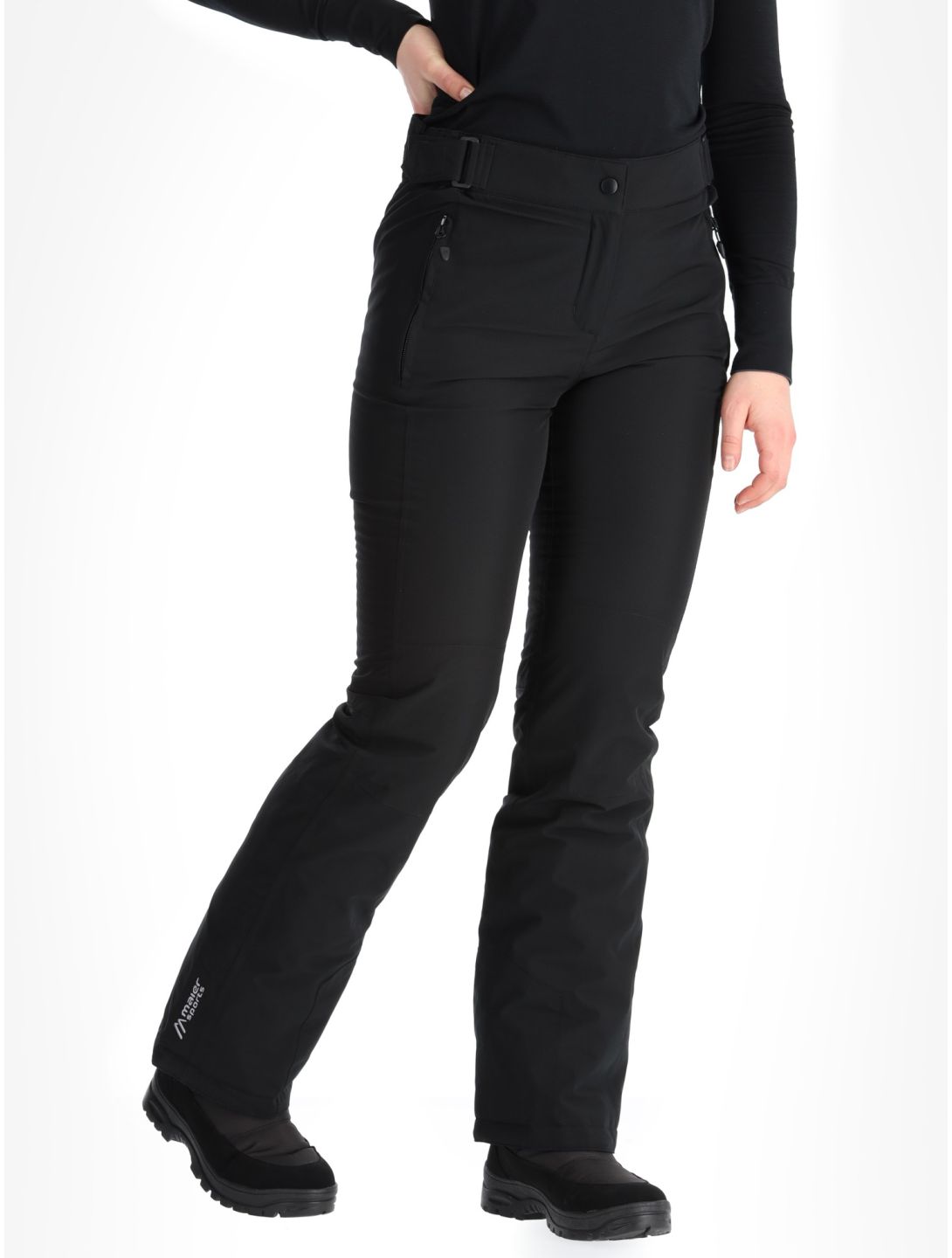 Maier Sports, Vroni slim pantalones de esquí mujeres Black negro 