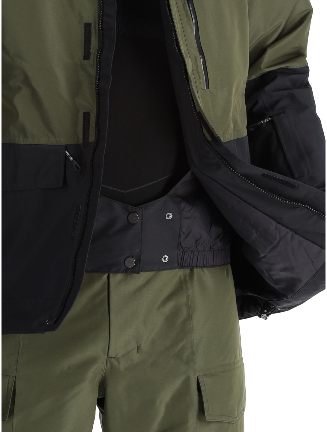 Mammut, Fall Line HS Thermo Hooded chaqueta de esquí hombres Dark Marsh / Black negro, verde 