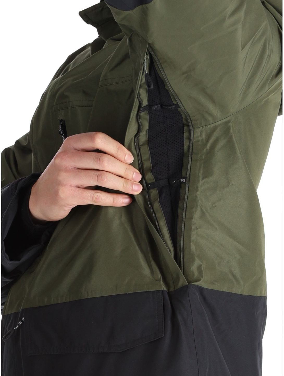 Mammut, Fall Line HS Thermo Hooded chaqueta de esquí hombres Dark Marsh / Black negro, verde 