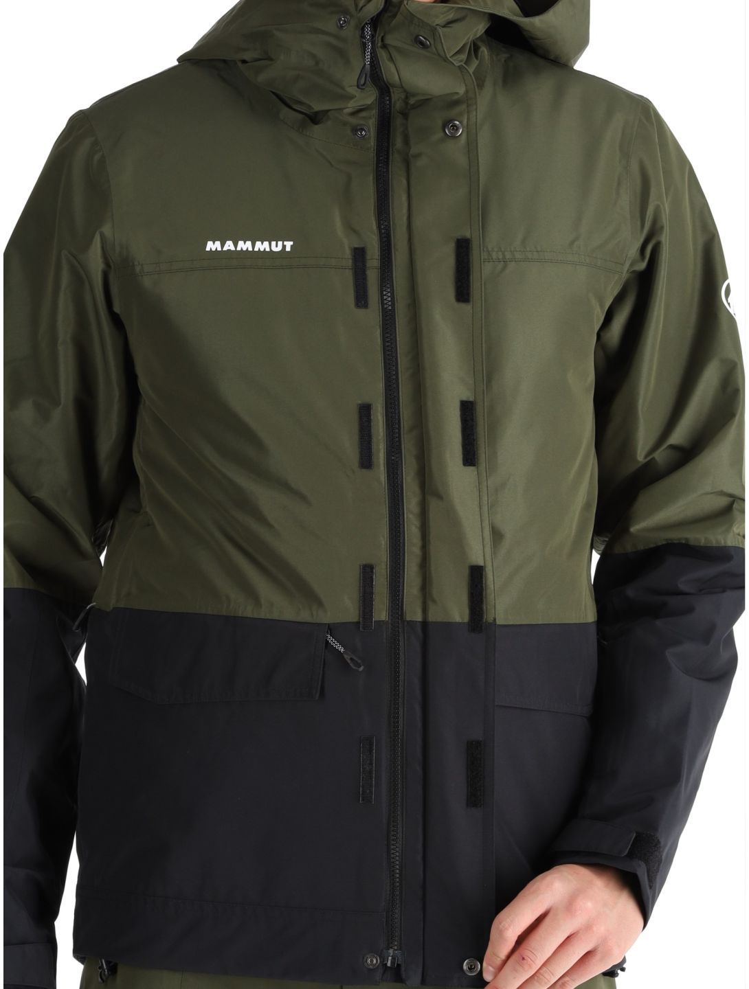 Mammut, Fall Line HS Thermo Hooded chaqueta de esquí hombres Dark Marsh / Black negro, verde 