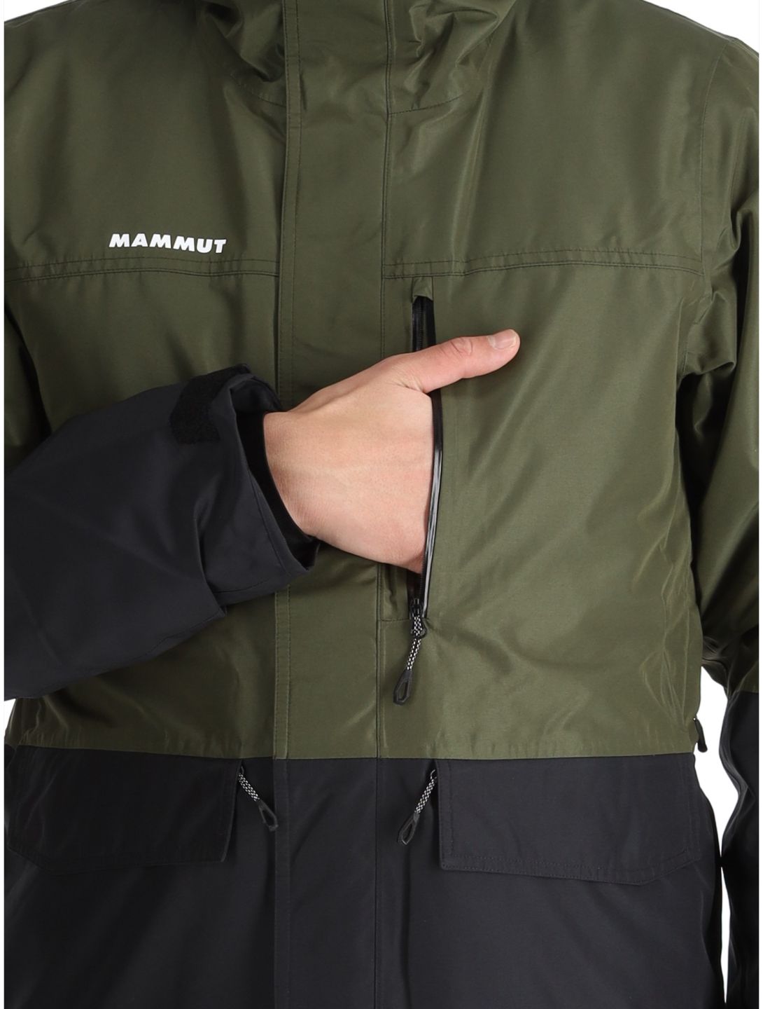 Mammut, Fall Line HS Thermo Hooded chaqueta de esquí hombres Dark Marsh / Black negro, verde 