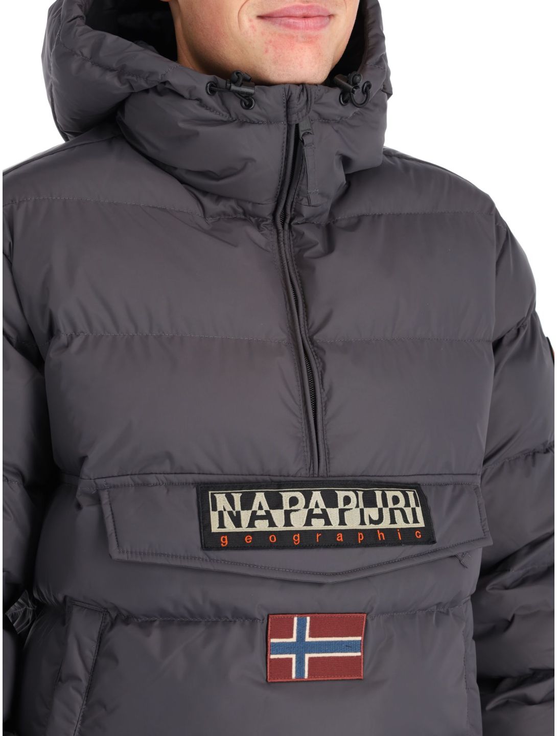 Napapijri, Rainforest Op Winter Puffer anorak hombres Dark Grey Solid gris 