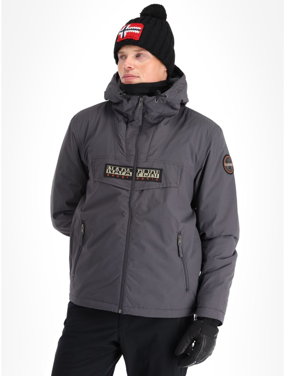 Napapijri, Rainforest Open Winter chaqueta de esquí hombres Dark Grey Solid gris 