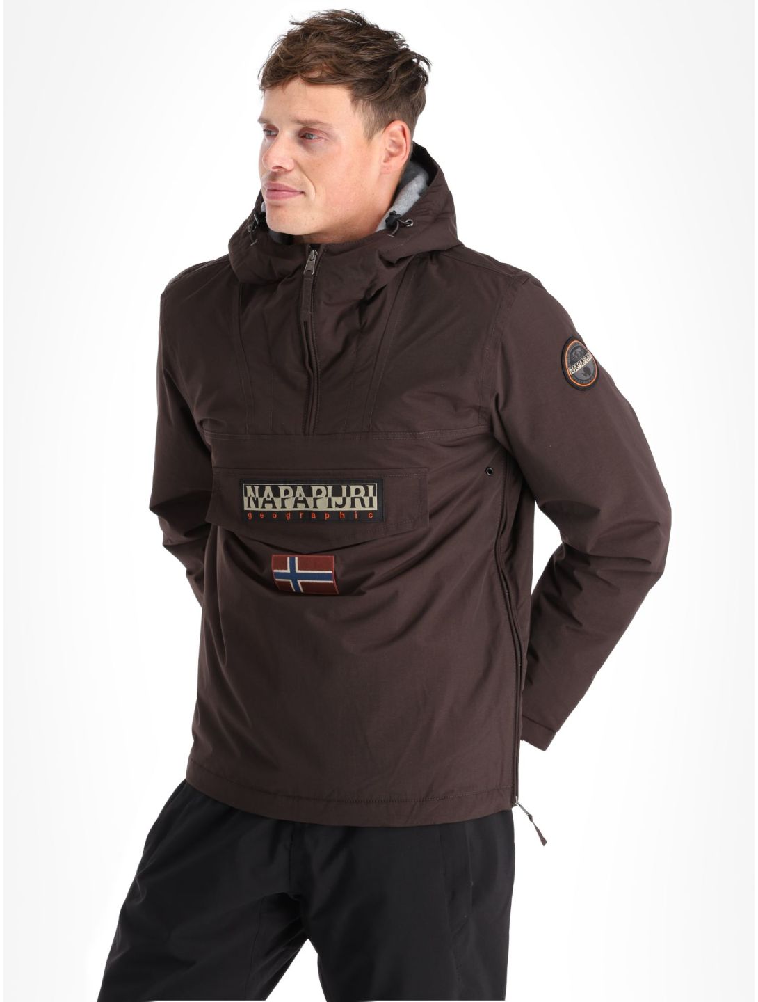 Napapijri, Rainforest Winter 3 anorak hombres Brown Ebony gris 