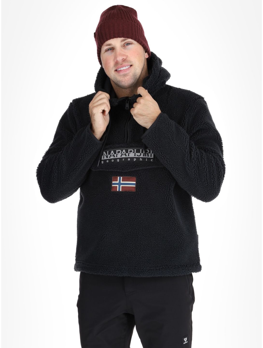 Napapijri, T-Burgee Curly sudadera hombres Black negro 