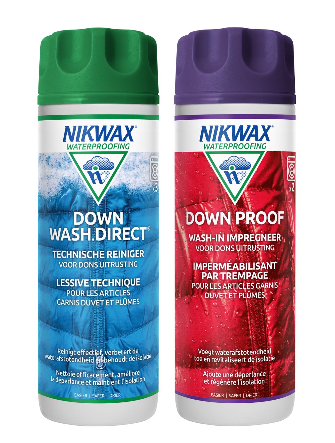 Nikwax, Twin 300ml Down Wash Direct + Down Proof agente de lavado e impregnación unisex 