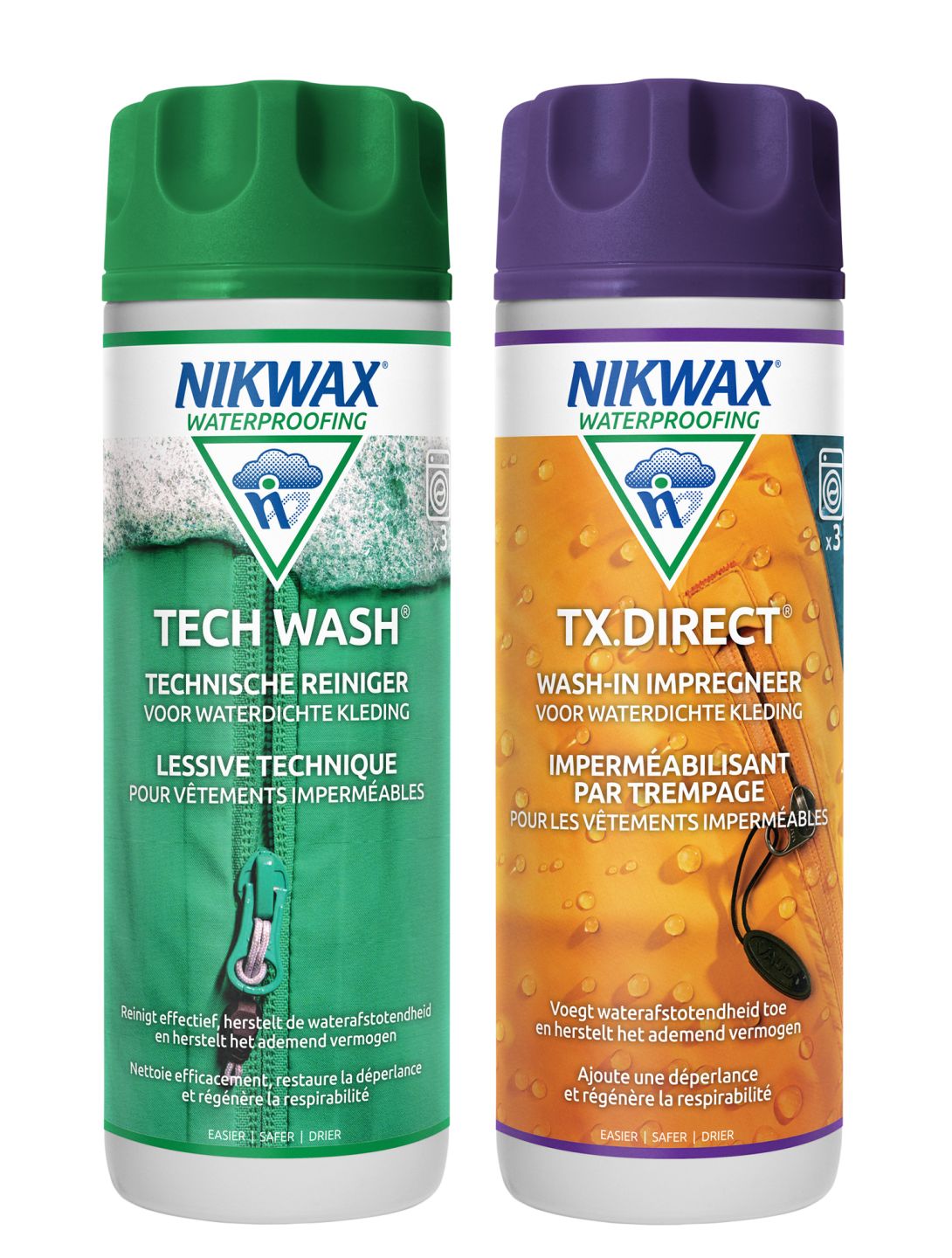 Nikwax, Twin 300ml Tech wash en Tx direct agente de lavado e impregnación unisex 