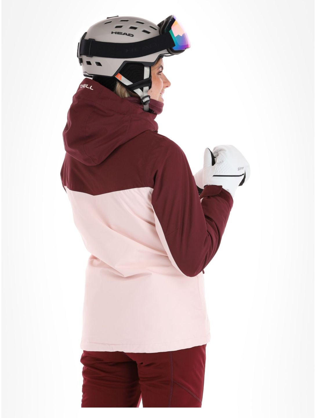 O'Neill, Aplite chaqueta de esquí mujeres Windsor Wine Colour Block borgoña, rosa 