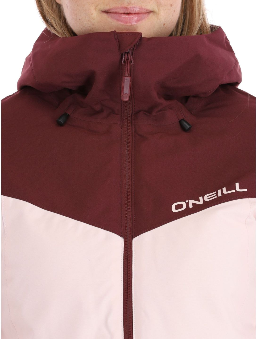 O'Neill, Aplite chaqueta de esquí mujeres Windsor Wine Colour Block borgoña, rosa 