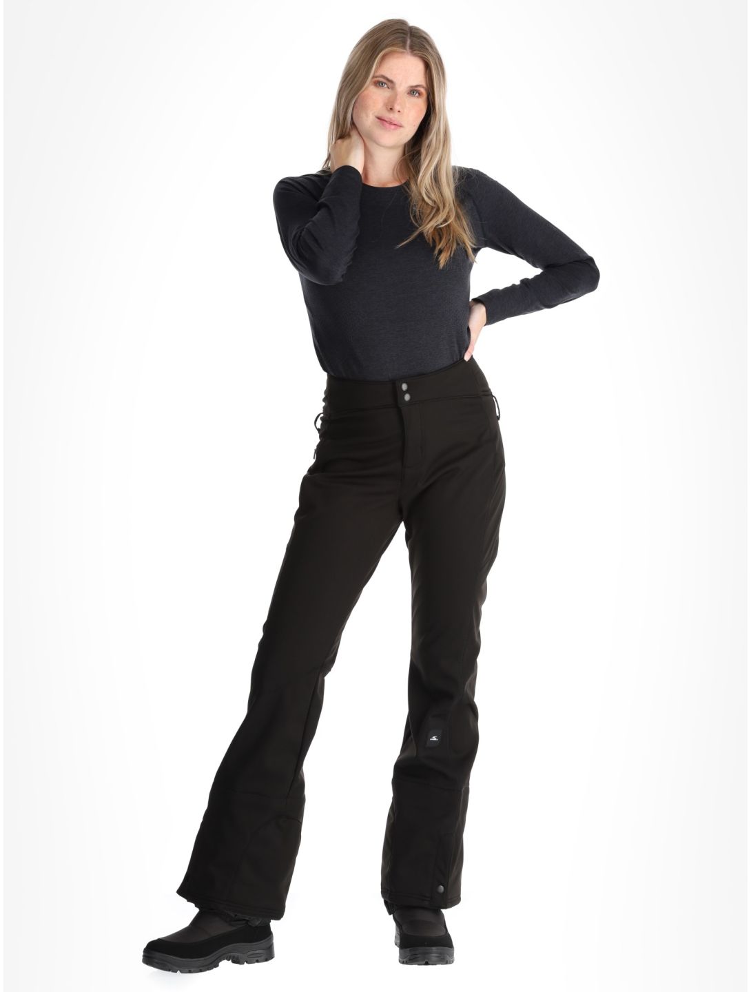 O'Neill, Blessed Softshell Hybdrid Skinny pantalones de esquí softshell mujeres Black Out negro 