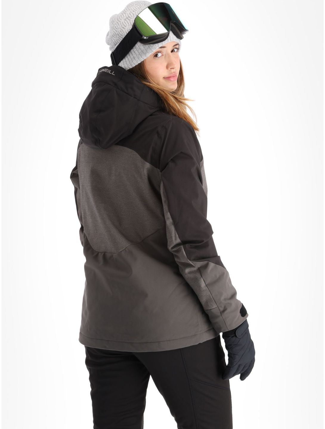 O'Neill, Carbonite chaqueta de esquí mujeres Black Out Colour Block gris, marrón, negro 