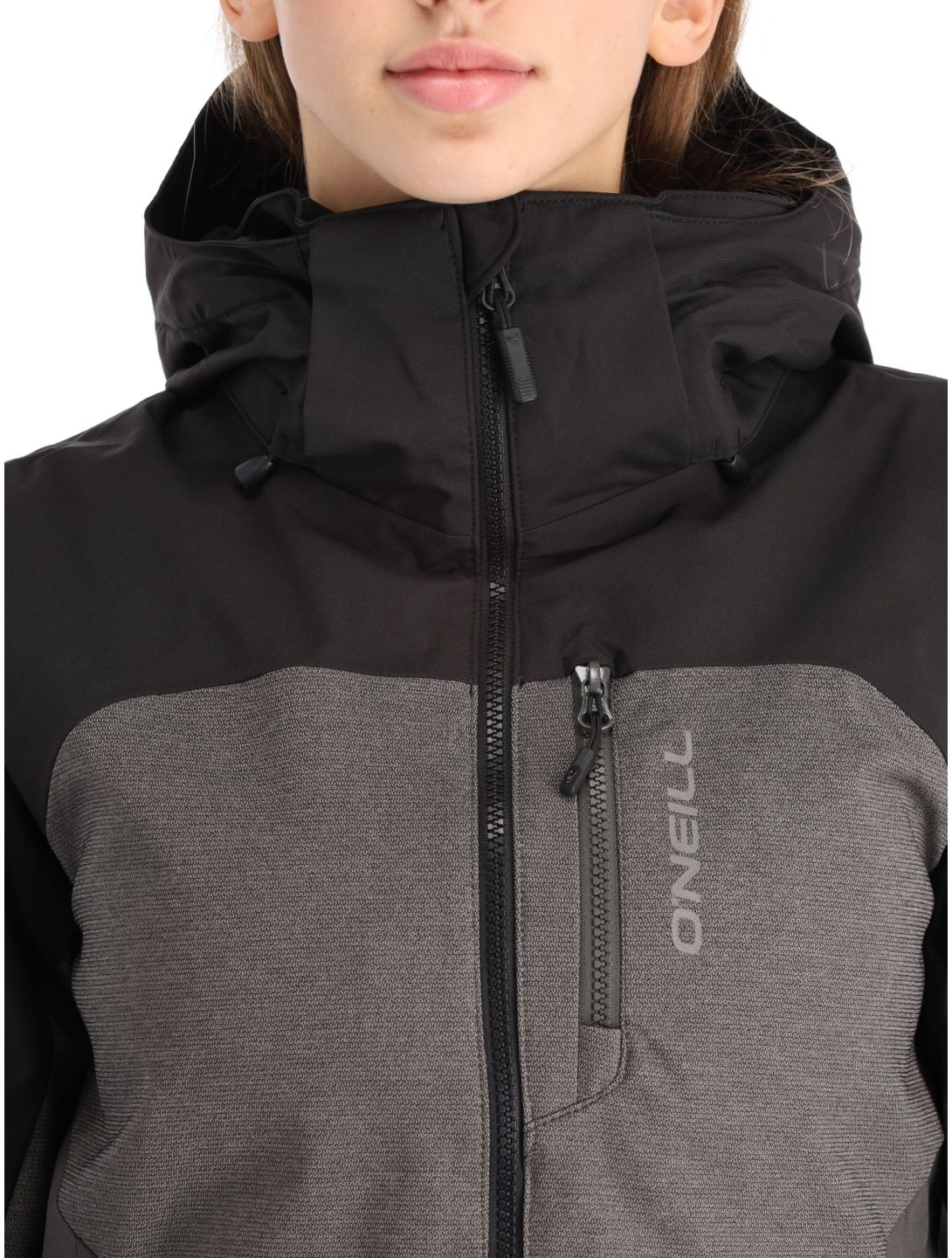 O'Neill, Carbonite chaqueta de esquí mujeres Black Out Colour Block gris, marrón, negro 