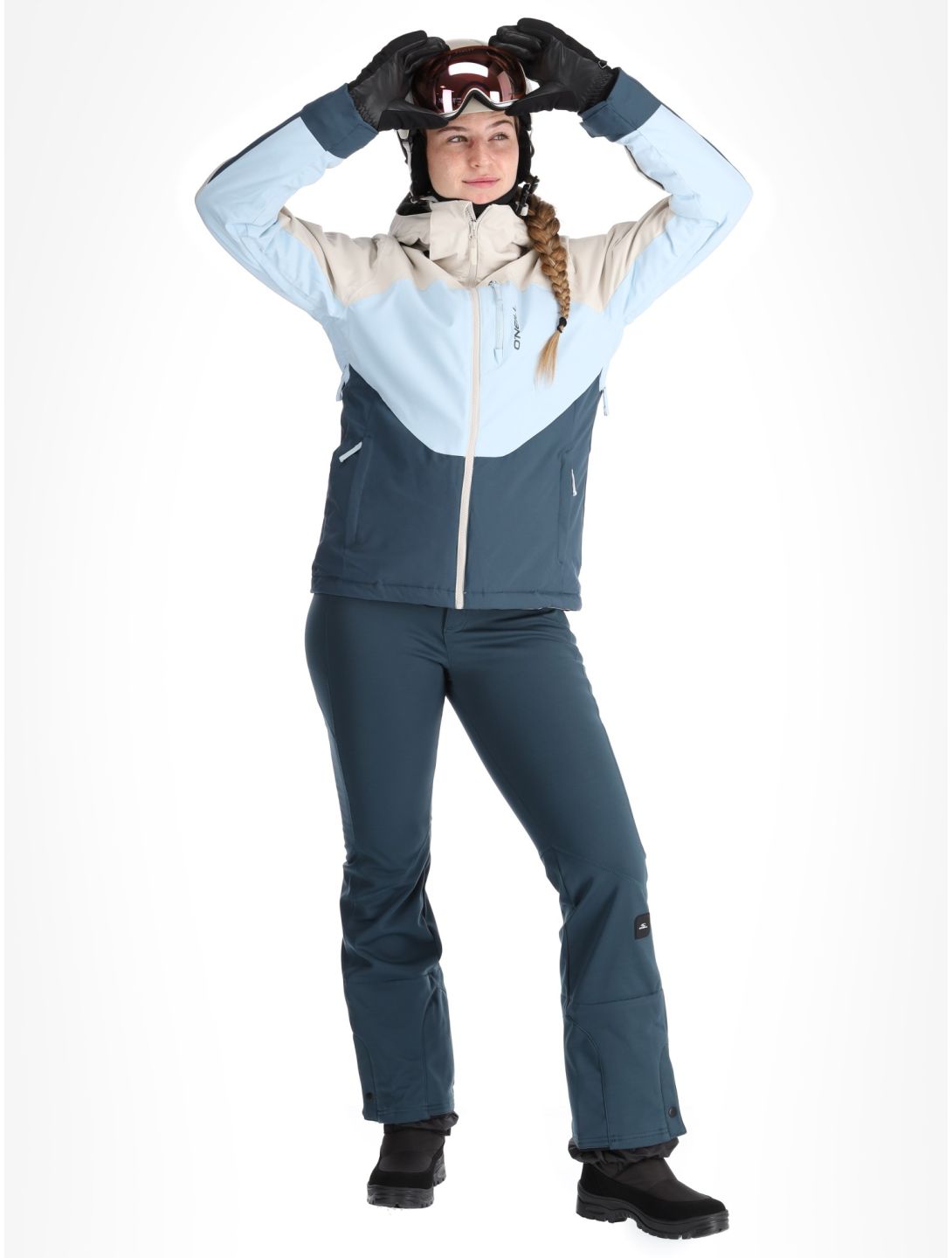 O'Neill, Carbonite Snow chaqueta de esquí mujeres Atmosphere Colour Block azul, blanco 