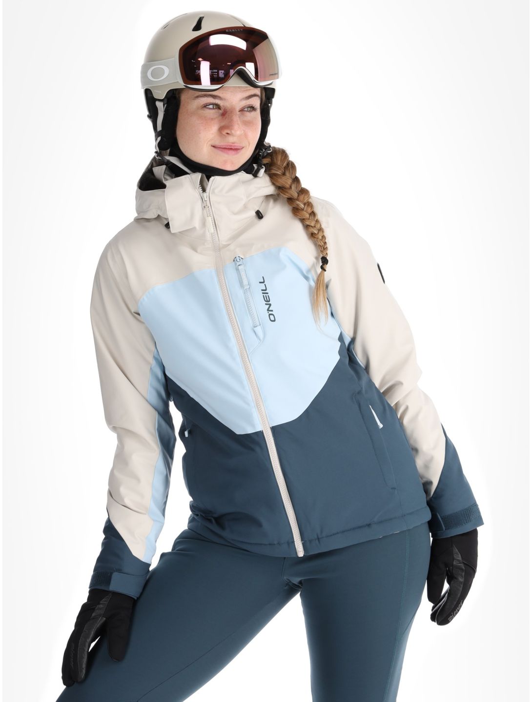 O'Neill, Carbonite Snow chaqueta de esquí mujeres Atmosphere Colour Block azul, blanco 