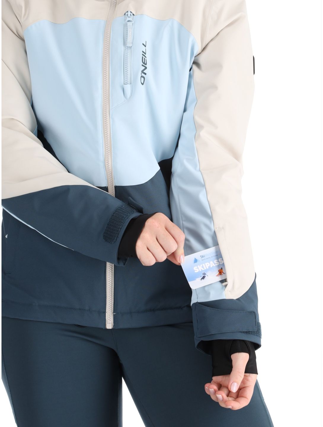 O'Neill, Carbonite Snow chaqueta de esquí mujeres Atmosphere Colour Block azul, blanco 