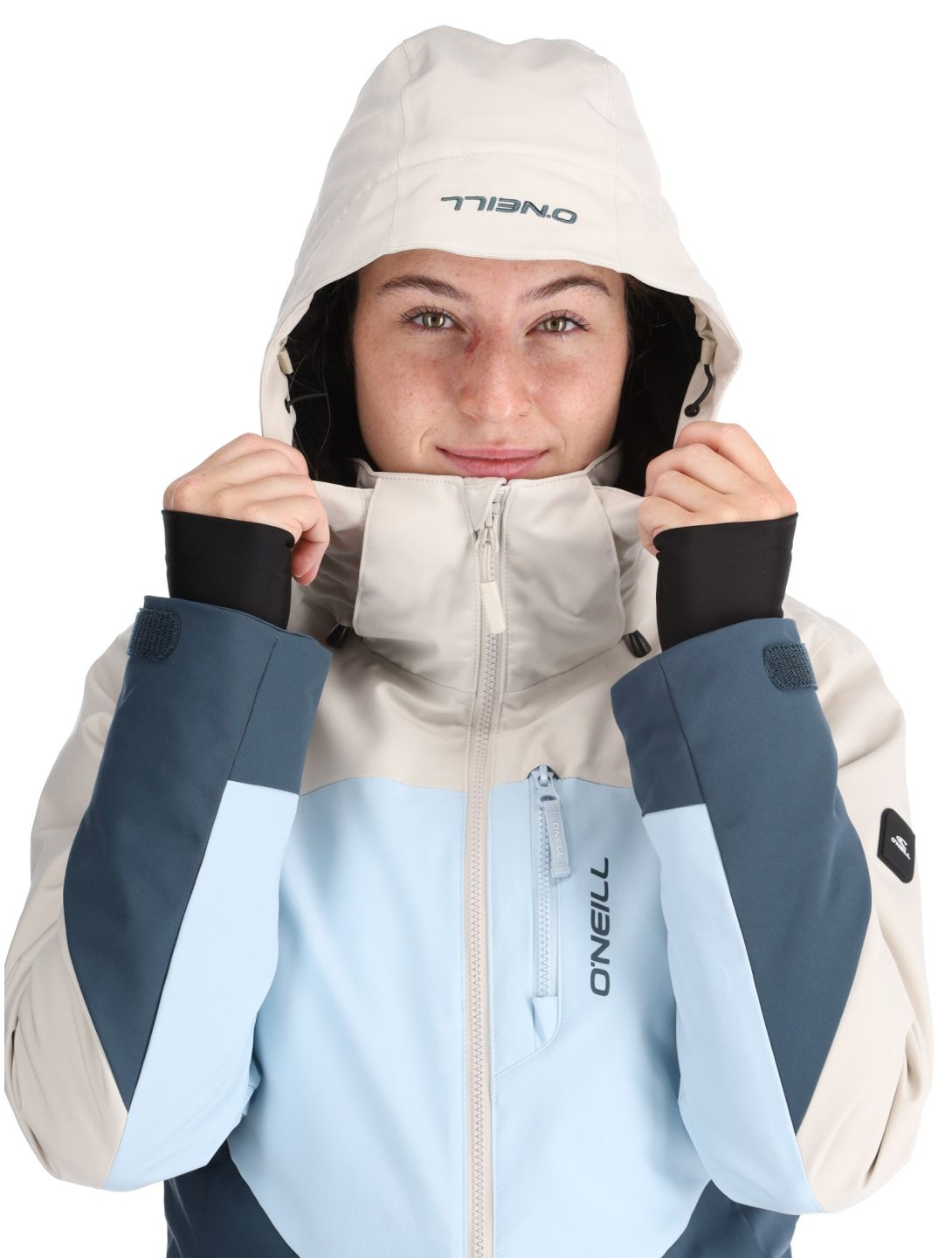 O'Neill, Carbonite Snow chaqueta de esquí mujeres Atmosphere Colour Block azul, blanco 