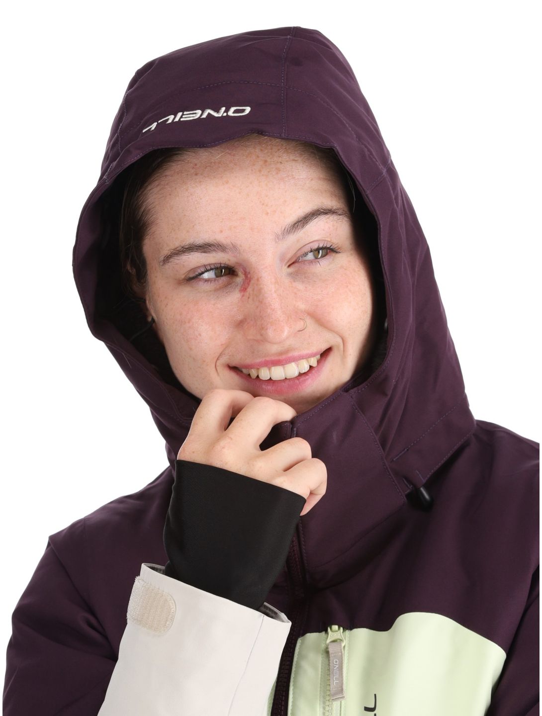 O'Neill, Carbonite Snow chaqueta de esquí mujeres Aubergine Colour Block blanco, púrpura 