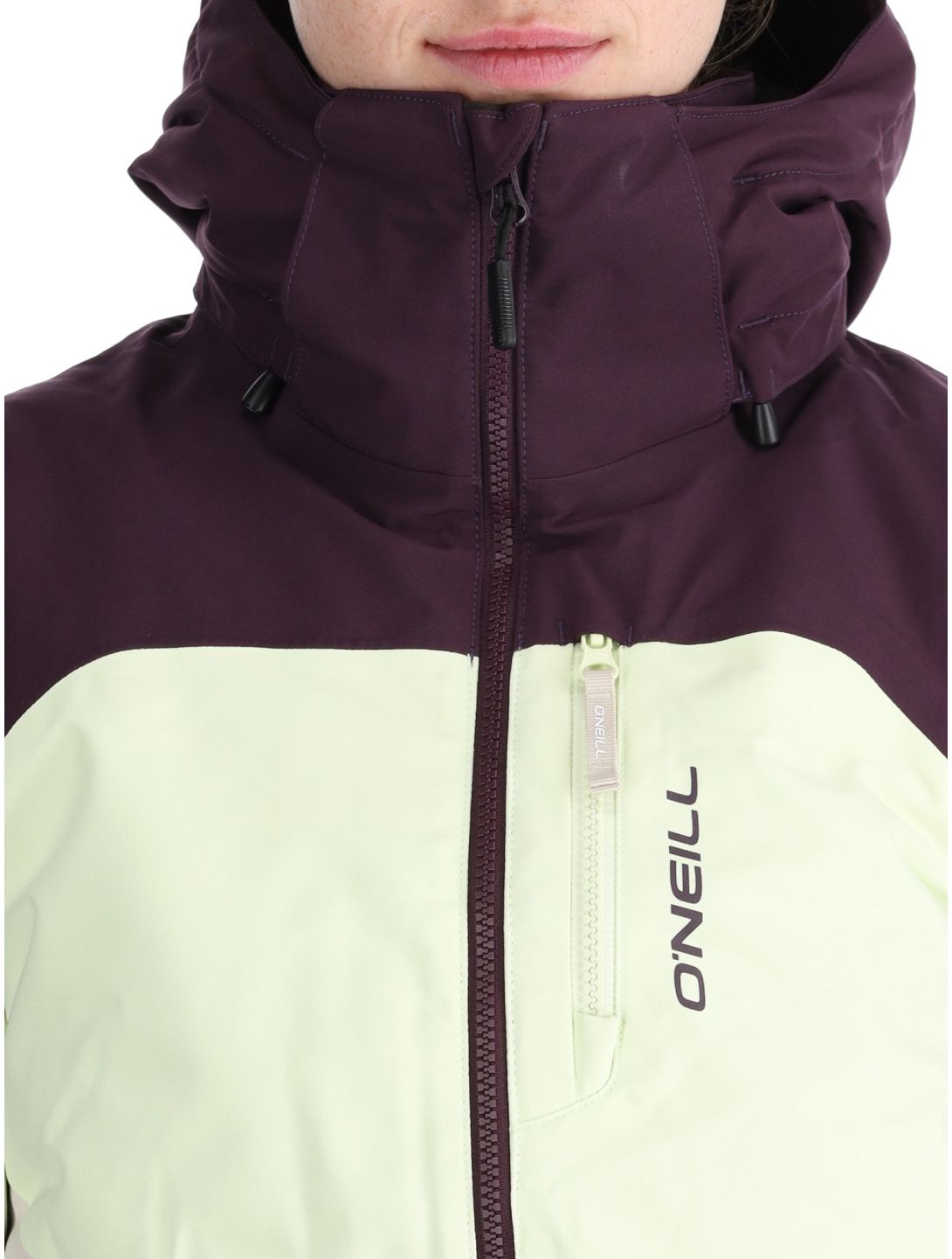 O'Neill, Carbonite Snow chaqueta de esquí mujeres Aubergine Colour Block blanco, púrpura 