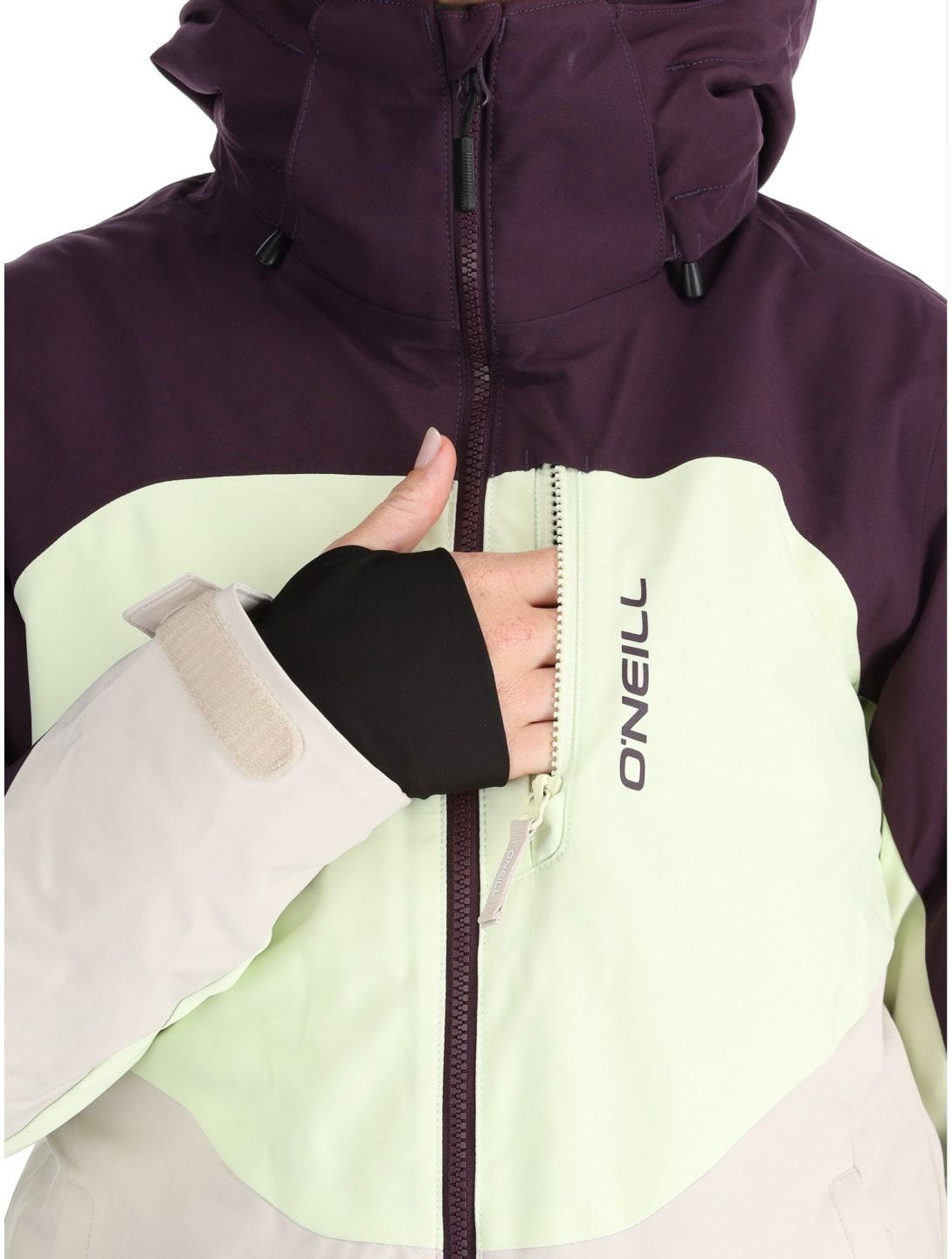 O'Neill, Carbonite Snow chaqueta de esquí mujeres Aubergine Colour Block blanco, púrpura 