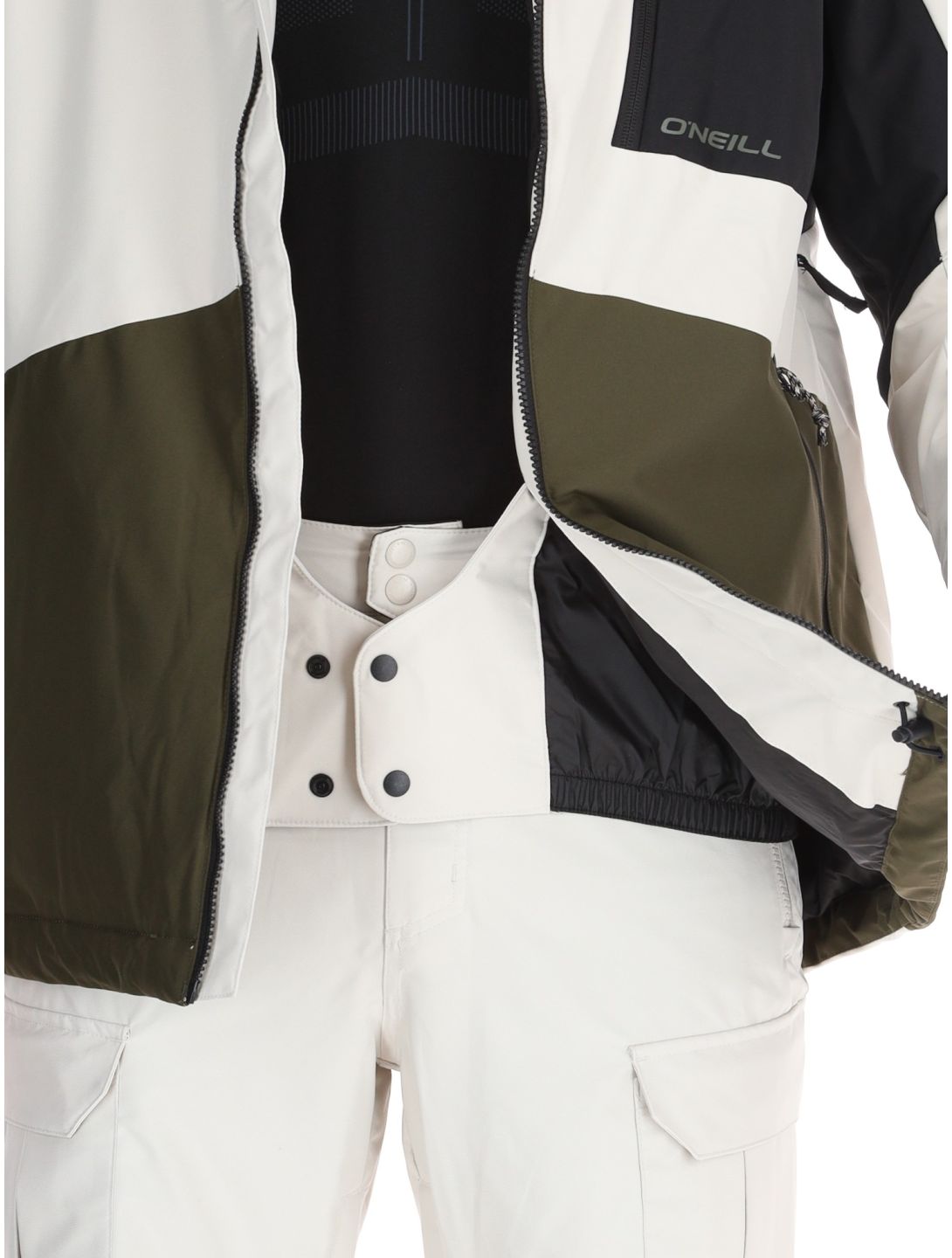 O'Neill, Hammer Block Snow chaqueta de esquí hombres Atmosphere Colour Block blanco, marrón, negro 