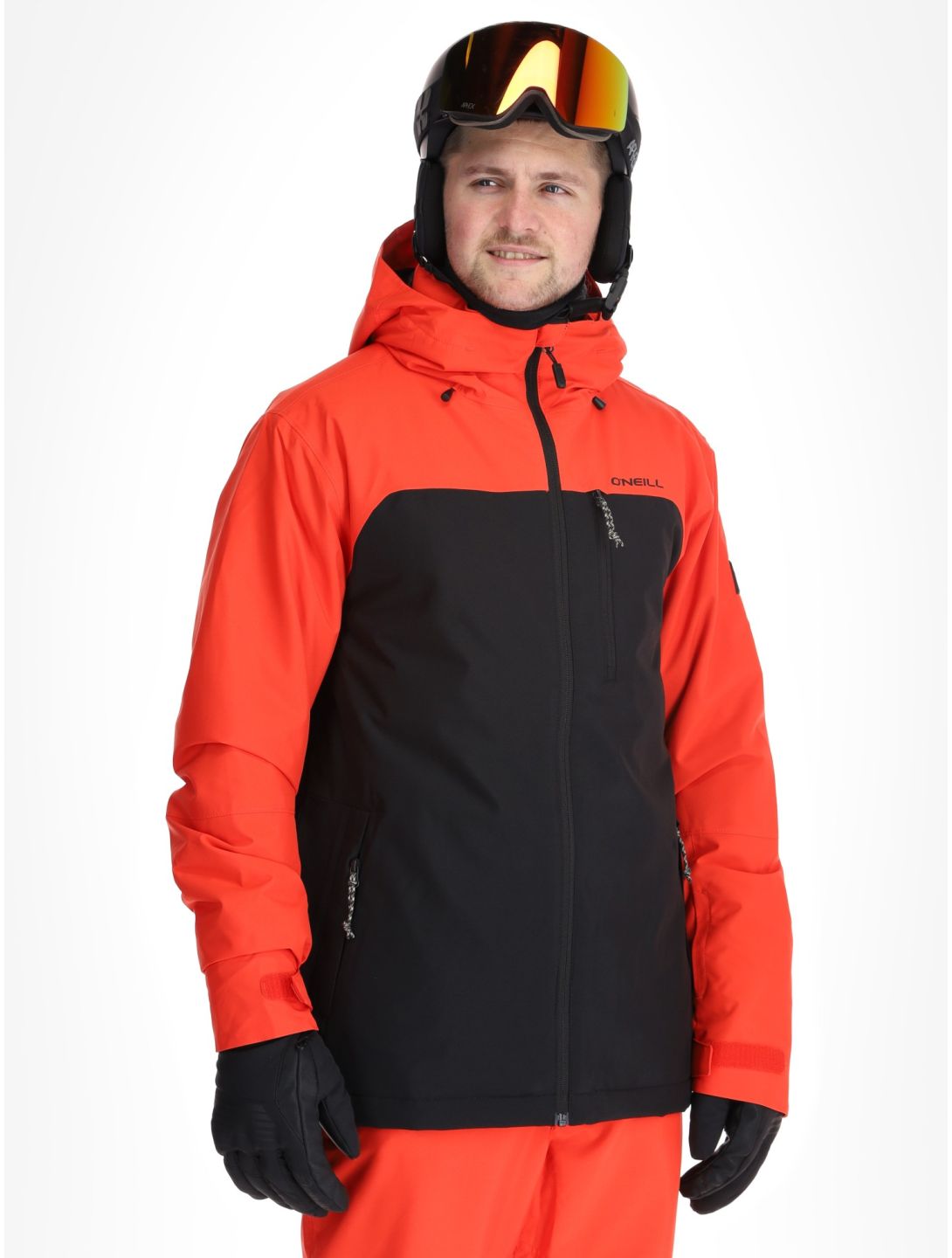 O'Neill, Hammer Plus Snow chaqueta de esquí hombres Black Out Colour Block naranja, negro 