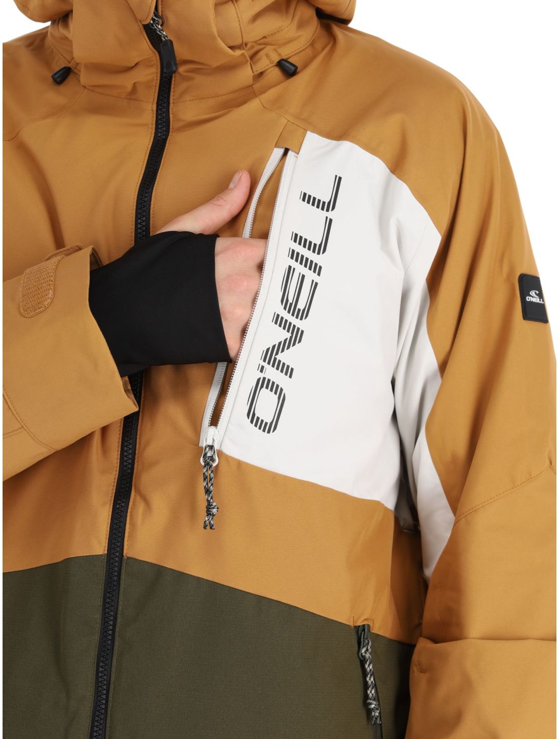 O'Neill, Jacksaw chaqueta de esquí hombres Rich Caramel Colour block marrón, naranja 