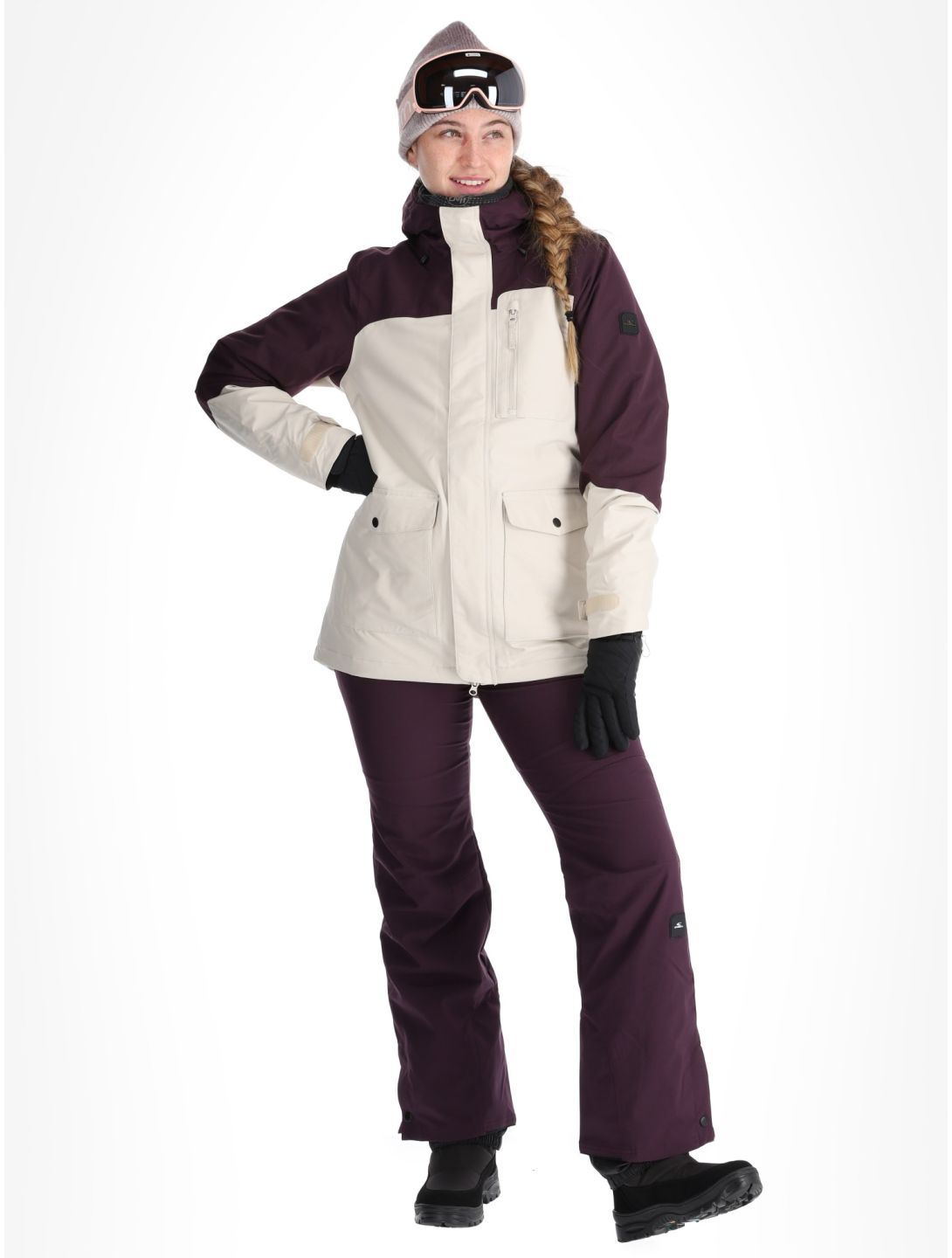 O'Neill, Utility Hybrid chaqueta de esquí mujeres Atmosphere Colour Block blanco, púrpura 