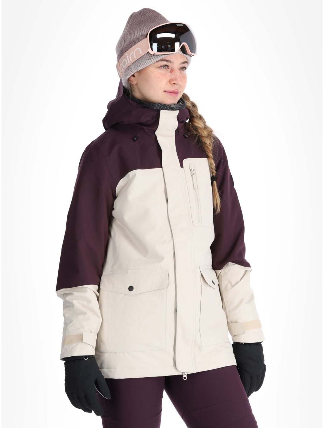 O'Neill, Utility Hybrid chaqueta de esquí mujeres Atmosphere Colour Block blanco, púrpura 