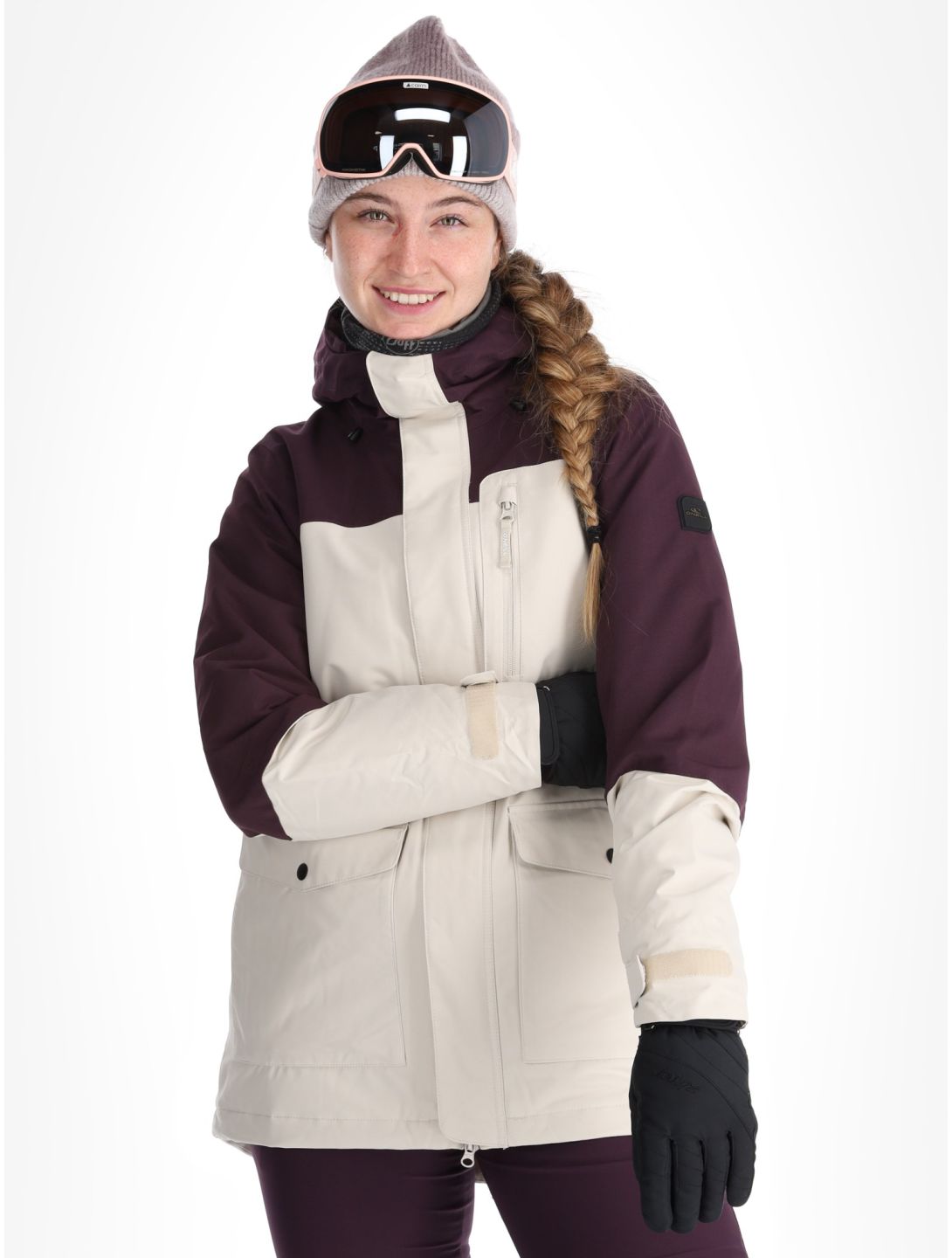 O'Neill, Utility Hybrid chaqueta de esquí mujeres Atmosphere Colour Block blanco, púrpura 