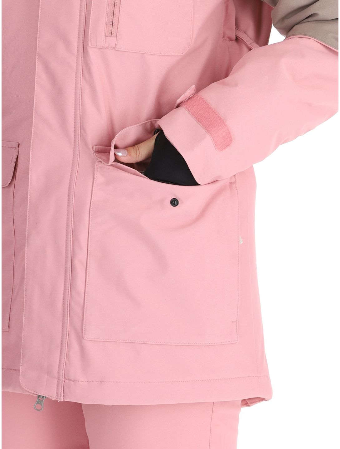 O'Neill, Utility Hybrid chaqueta de esquí mujeres Genuine Pink Colour Block blanco, marrón, rosa 