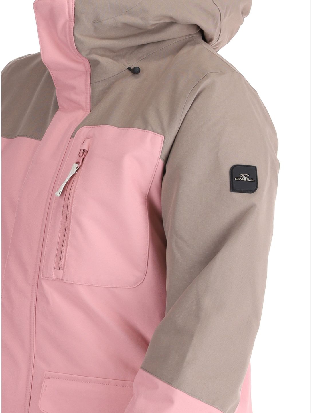 O'Neill, Utility Hybrid chaqueta de esquí mujeres Genuine Pink Colour Block blanco, marrón, rosa 