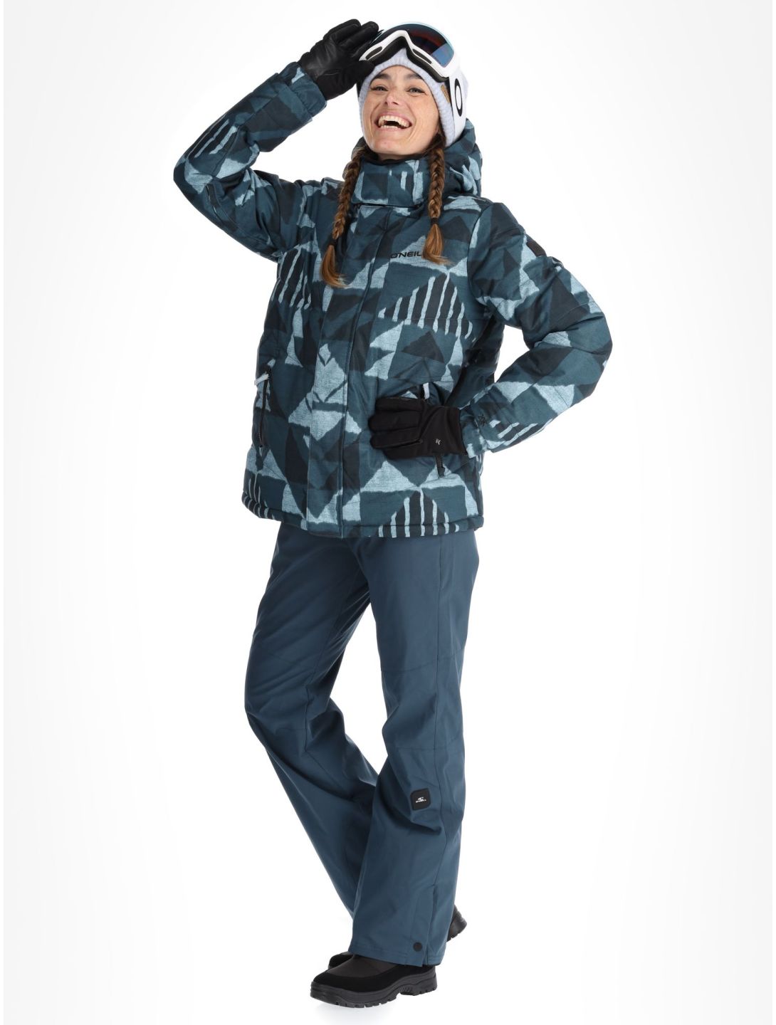 O'Neill, Z.E.N. Puffer Hybrid chaqueta de esquí mujeres Blue Triangle Ikat azul 