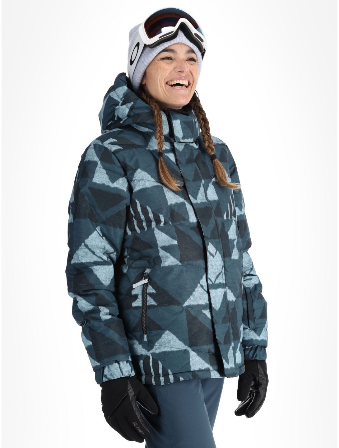 O'Neill, Z.E.N. Puffer Hybrid chaqueta de esquí mujeres Blue Triangle Ikat azul 