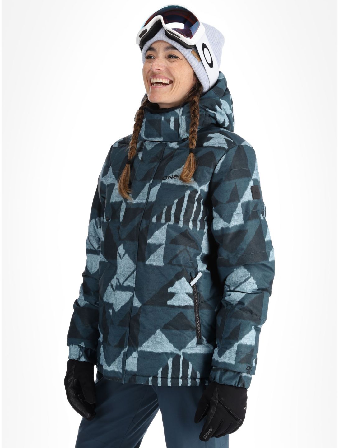 O'Neill, Z.E.N. Puffer Hybrid chaqueta de esquí mujeres Blue Triangle Ikat azul 