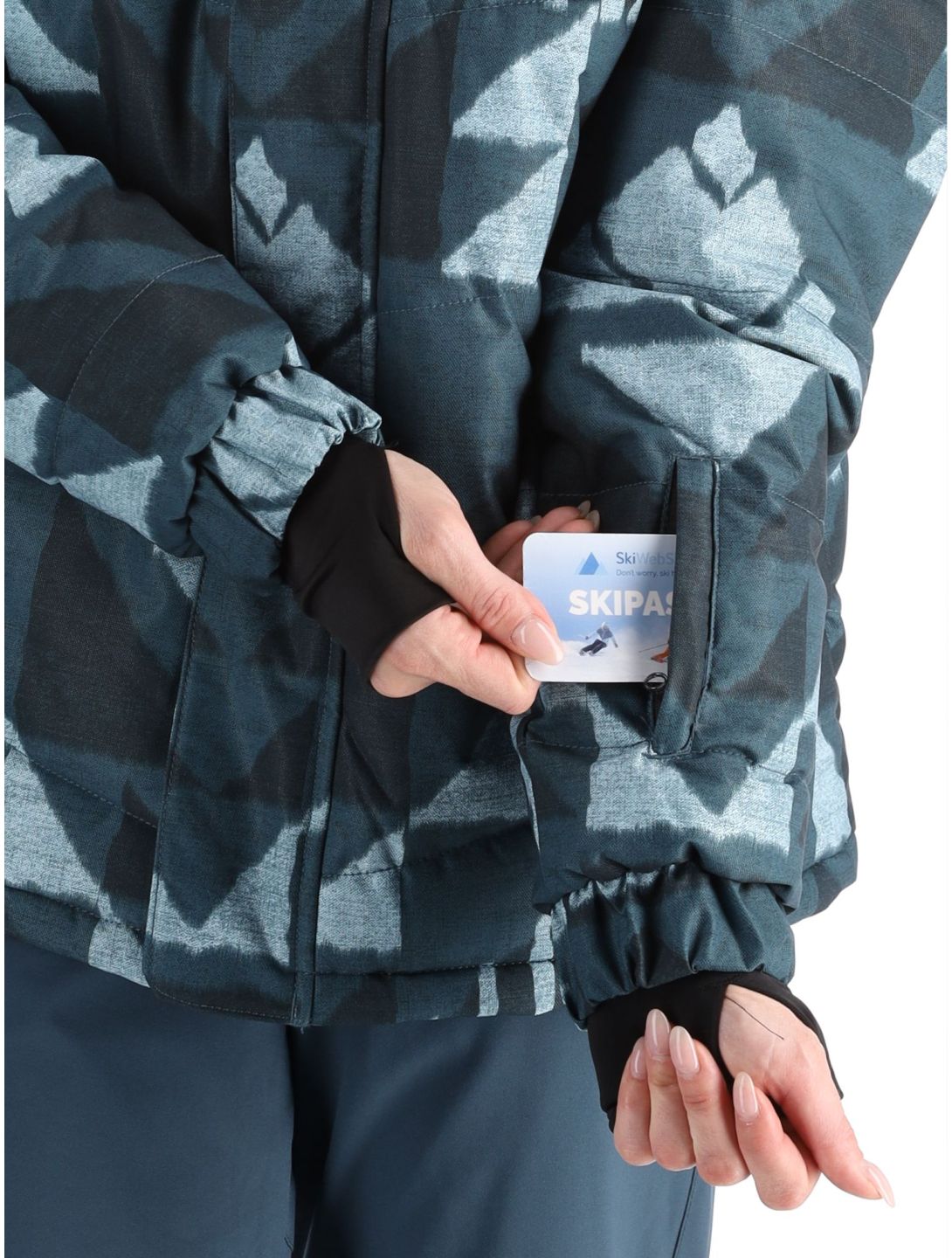 O'Neill, Z.E.N. Puffer Hybrid chaqueta de esquí mujeres Blue Triangle Ikat azul 