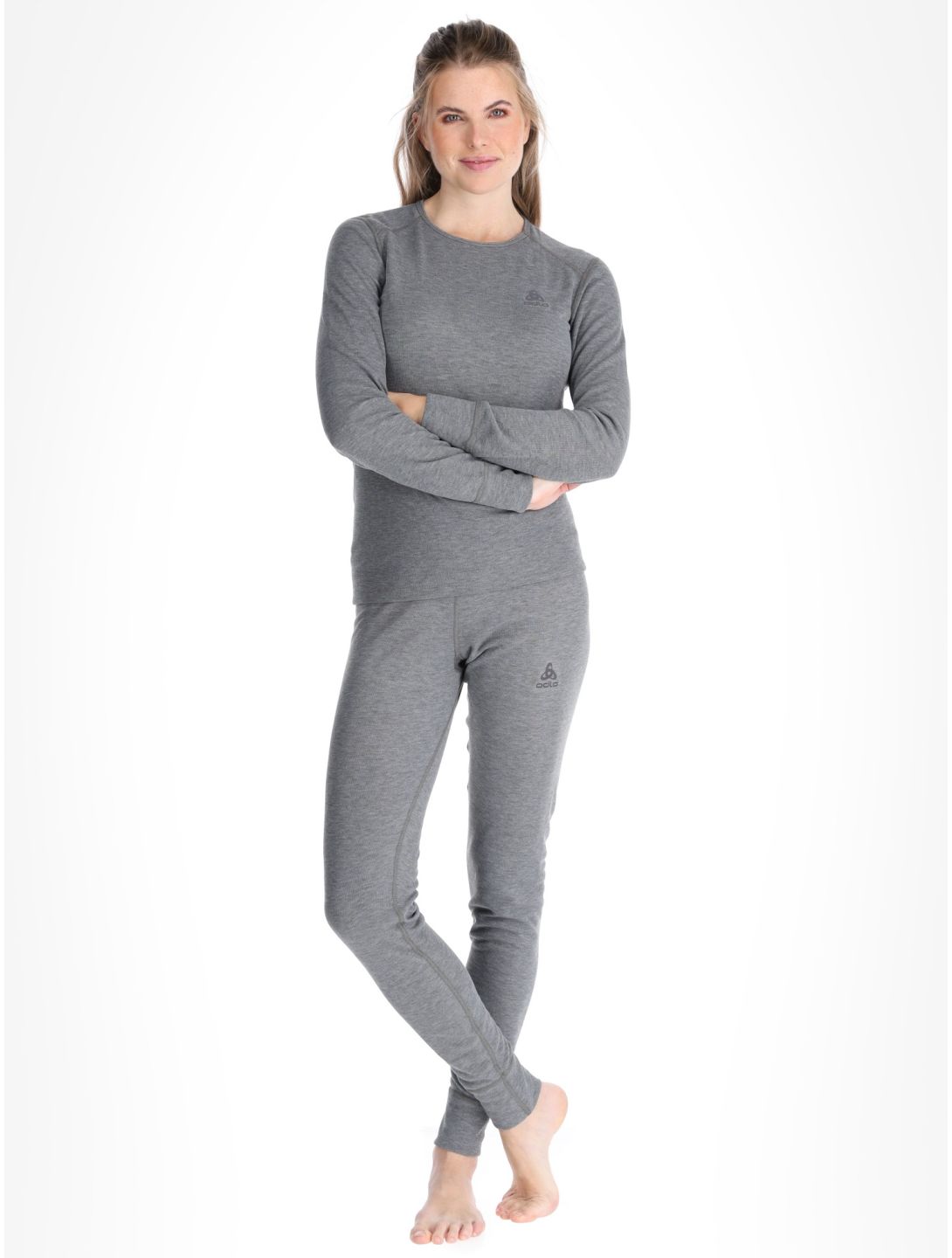 Odlo, Active Warm Eco camisa termoactiva mujeres Odlo Steel Grey Melange gris 