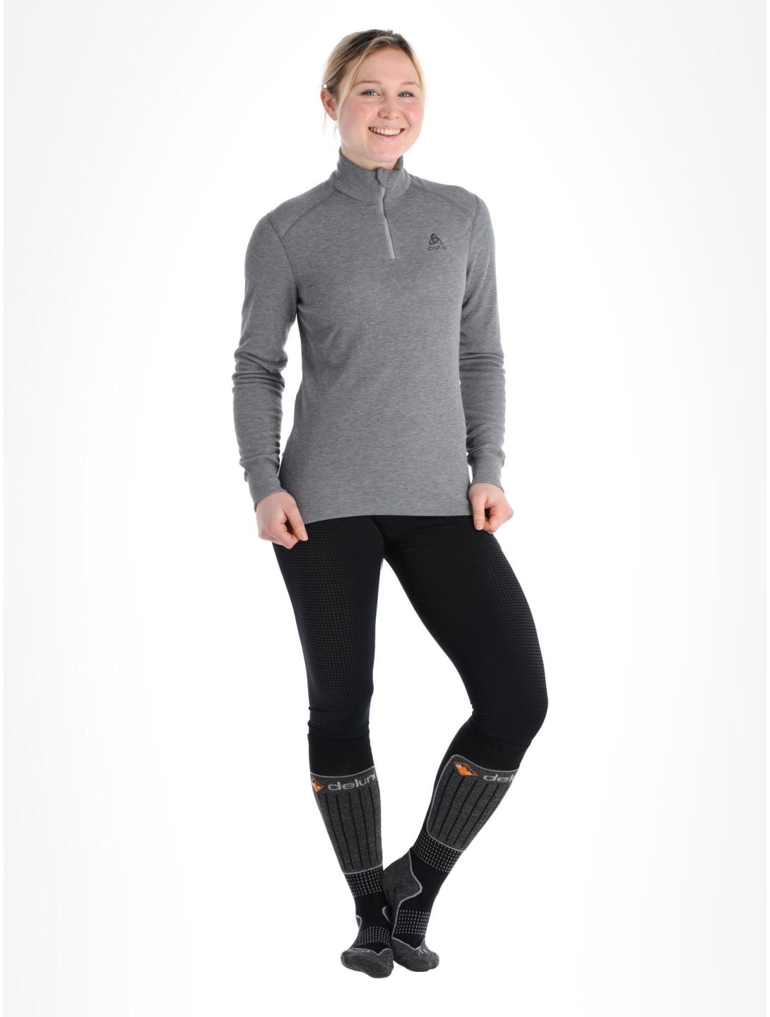 Odlo, Active Warm Eco jersey mujeres Odlo Steel Grey Melange gris 