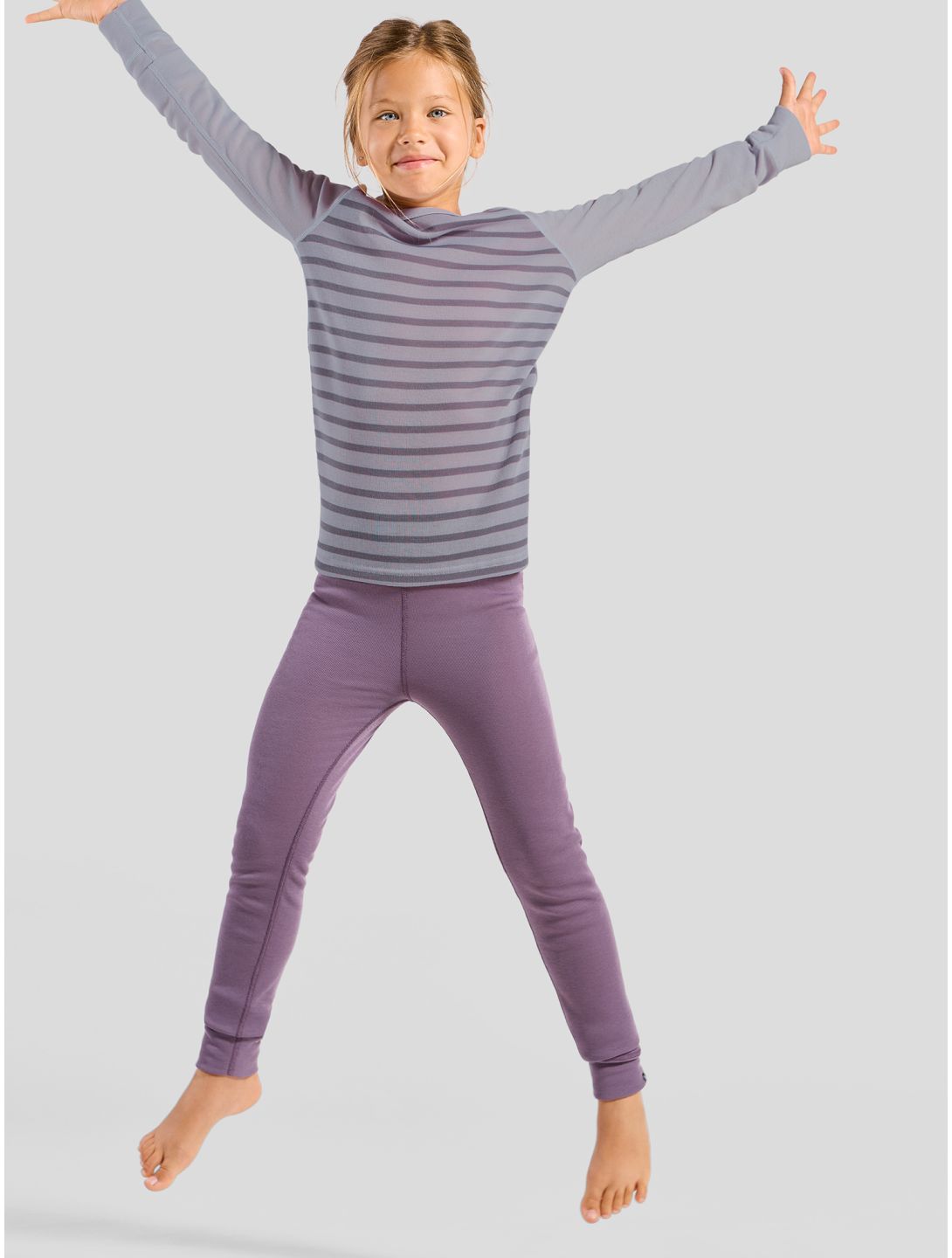 Odlo, Active Warm Eco camisa termoactiva niños Misty Lilac - Gray Ridge gris, rosa 