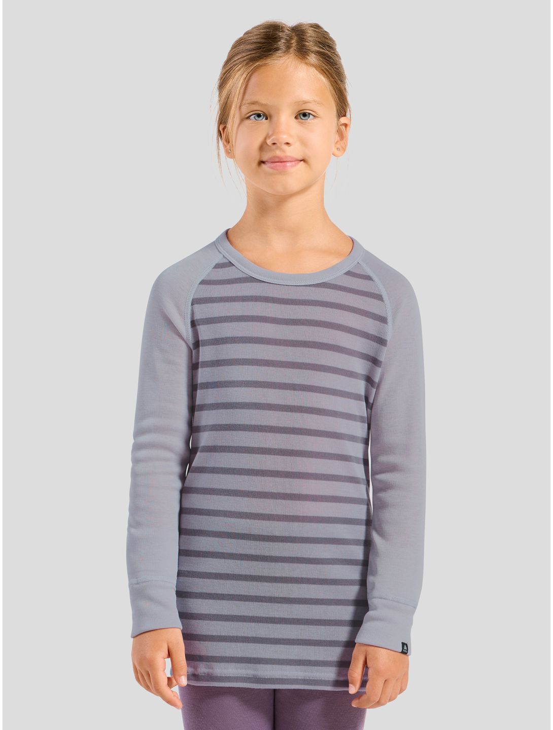 Odlo, Active Warm Eco camisa termoactiva niños Misty Lilac - Gray Ridge gris, rosa 