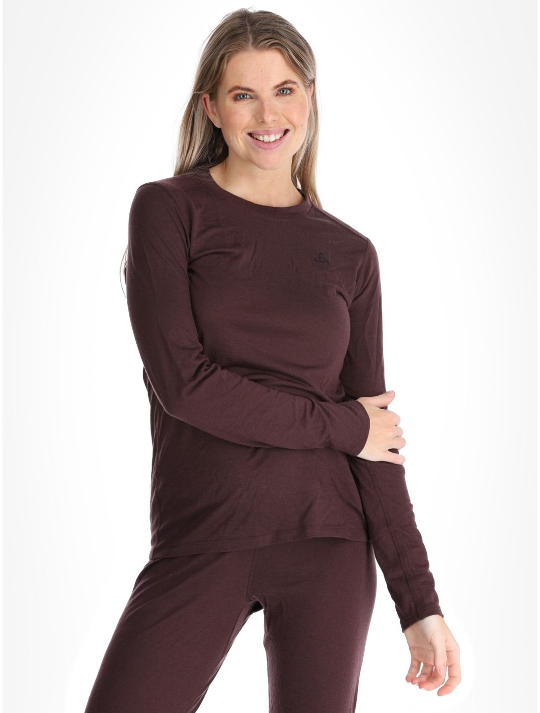 Odlo, Merino 160 camisa termoactiva mujeres Fudge púrpura 