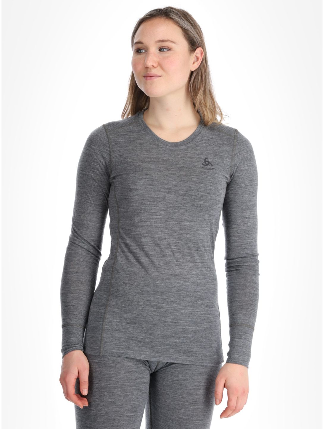 Odlo, Merino 200 camisa termoactiva mujeres Odlo Steel Grey Melange gris 