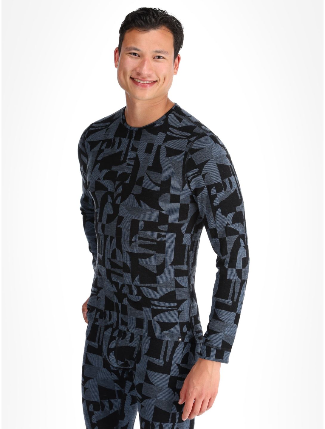 Odlo, Merino 200 camisa termoactiva hombres Provincial Blue - Black azul, gris 