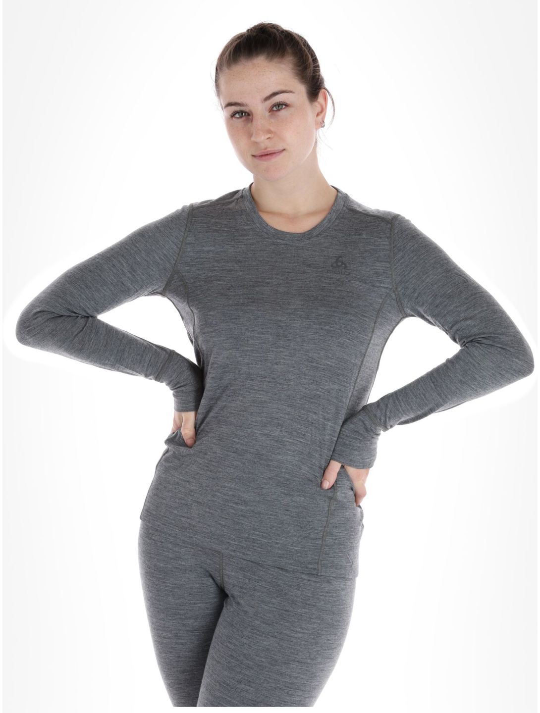 Odlo, Merino 200 camisa termoactiva mujeres Odlo Steel Grey Melange gris 