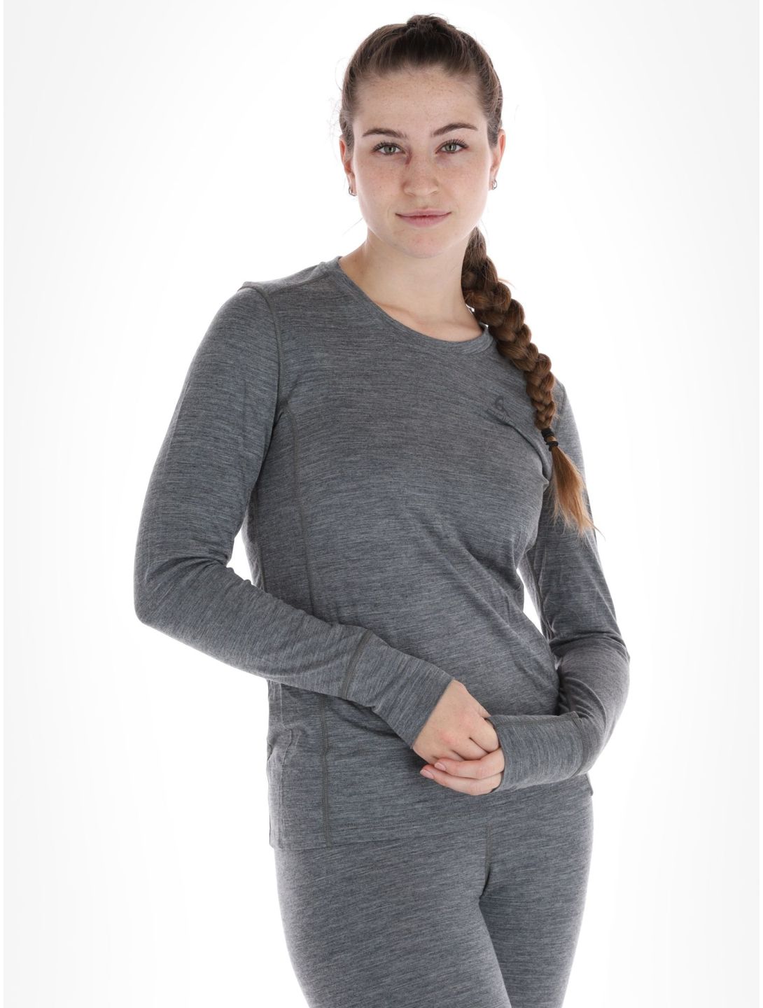 Odlo, Merino 200 camisa termoactiva mujeres Odlo Steel Grey Melange gris 